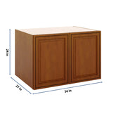 J&K Mocha Glazed K10 Refrigerator Wall Cabinet - 36" W x 24" H x 27" D