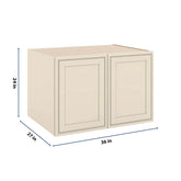 J&K Pearl Glazed H9 Refrigerator Wall Cabinet - 36" W x 24" H x 27" D