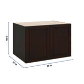 J&K Espresso K8 Refrigerator Wall Cabinet - 36" W x 24" H x 27" D