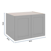 J&K Castle Grey S5 Refrigerator Wall Cabinet - 36" W x 24" H x 27" D