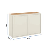 Modernform Cabinet Slim Dove White 36" W X 24" H X 12" D Double Door Wall Cabinet