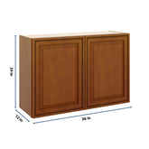 J&K Mocha Glazed K10 Double Door Wall Cabinet - 36" W x 24" H