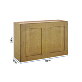 Modernform Cabinet Natural Shaker 36" W X 24" H X 12" D Double Door Wall Cabinet