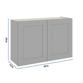 J&K Castle Grey S5 Double Door Wall Cabinet - 36" W x 24" H