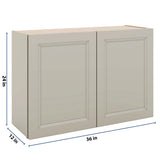 J&K Pebble B6 Double Door Wall Cabinet - 36" W x 24" H