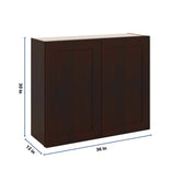 J&K Java Coffee S1 Double Door Wall Cabinet - 36" W x 30" H