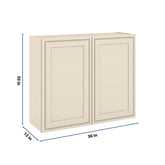 J&K Pearl Glazed H9 Double Door Wall Cabinet - 36" W x 30" H
