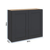 Modernform Cabinet Onyx Black Shaker 36" W X 30" H X 12" D Double Door Wall Cabinet