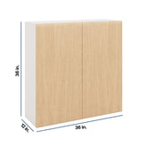 Modernform Cabinet Natural Oak 36" W X 36" H X 12" D Double Door Wall Cabinet