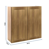 J&K Butterscotch B8 Double Door Wall Cabinet - 36" W x 36" H