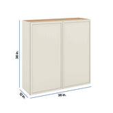 Modernform Cabinet Slim Dove White 36" W X 36" H X 12" D Double Door Wall Cabinet