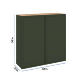 Modernform Cabinet Slim Sage Green 36" W X 36" H X 12" D Double Door Wall Cabinet