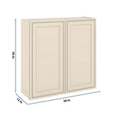 J&K Pearl Glazed H9 Double Door Wall Cabinet - 36" W x 36" H