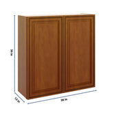 J&K Mocha Glazed K10 Double Door Wall Cabinet - 36" W x 36" H