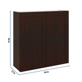 J&K Java Coffee S1 Double Door Wall Cabinet - 36" W x 36" H