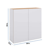 Modernform Cabinet Matte White 36" W X 36" H X 12" D Double Door Wall Cabinet