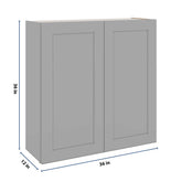 J&K Castle Grey S5 Double Door Wall Cabinet - 36" W x 36" H