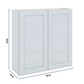 J&K White Shaker S8 Double Door Wall Cabinet - 36" W x 36" H