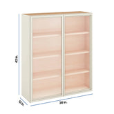 Modernform Cabinet Slim Dove White 36" W X 42" H X 12" D Double Glass Door Wall Cabinet