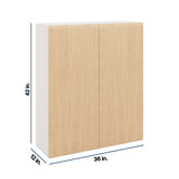 Modernform Cabinet Natural Oak 36" W X 42" H X 12" D Double Door Wall Cabinet