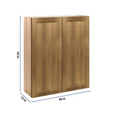 J&K Butterscotch B8 Double Door Wall Cabinet - 36" W x 42" H