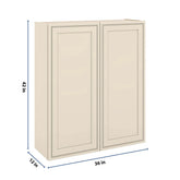 J&K Pearl Glazed H9 Double Door Wall Cabinet - 36" W x 42" H