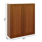 J&K Mocha Glazed K10 Double Door Wall Cabinet - 36" W x 42" H