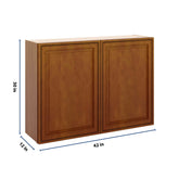 J&K Mocha Glazed K10 Double Door Wall Cabinet - 42" W x 30" H