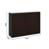 J&K Espresso K8 Double Door Wall Cabinet - 42" W x 30" H