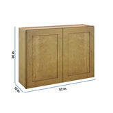 Modernform Cabinet Natural Shaker 42" W X 30" H X 12" D Double Door Wall Cabinet