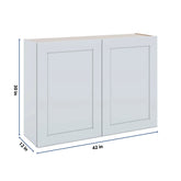 J&K White Shaker S8 Double Door Wall Cabinet - 42" W x 30" H