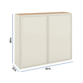 Modernform Cabinet Slim Dove White 42" W X 36" H X 12" D Double Door Wall Cabinet
