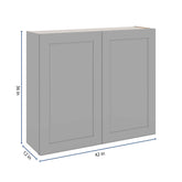 J&K Castle Grey S5 Double Door Wall Cabinet - 42" W x 36" H