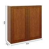 J&K Mocha Glazed K10 Double Door Wall Cabinet - 42" W x 42" H