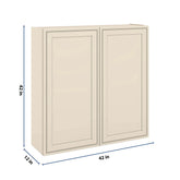 J&K Pearl Glazed H9 Double Door Wall Cabinet - 42" W x 42" H