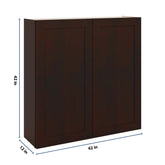 J&K Java Coffee S1 Double Door Wall Cabinet - 42" W x 42" H