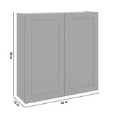 J&K Castle Grey S5 Double Door Wall Cabinet - 42" W x 42" H