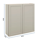 J&K Pebble B6 Double Door Wall Cabinet - 42" W x 42" H