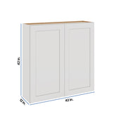 Modernform Cabinet White Shaker 42" W X 42" H X 12" D Double Door Wall Cabinet