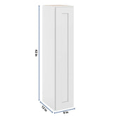 CNC Luxor 5-Piece White 09" W X 42" H Single Door Wall Cabinet