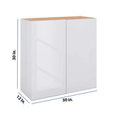 Modernform Cabinet Gloss White 30" W X 30" H X 12" D Single Door Blind Corner Wall Cabinet