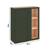 Modernform Cabinet Slim Sage Green 30" W X 36" H X 12" D Single Door Blind Corner Wall Cabinet