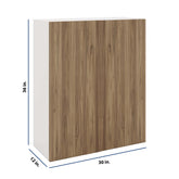 Modernform Cabinet Walnut 30" W X 36" H X 12" D Single Door Blind Corner Wall Cabinet