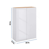 Modernform Cabinet Gloss White 30" W X 42" H X 12" D Single Door Blind Corner Wall Cabinet