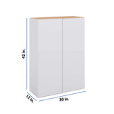 Modernform Cabinet Matte White 30" W X 42" H X 12" D Single Door Blind Corner Wall Cabinet