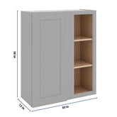 J&K Castle Grey S5 Blind Wall Cabinet - 30" W x 36" H