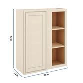 J&K Pearl Glazed H9 Blind Wall Cabinet - 30" W x 42" H