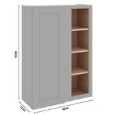 J&K Castle Grey S5 Blind Wall Cabinet - 30" W x 42" H