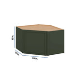 Modernform Cabinet Slim Sage Green 24" W X 15" H X 12" D Diagonal Corner Wall Cabinet