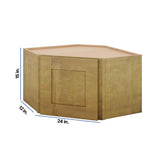 Modernform Cabinet Natural Shaker 24" W X 15" H X 12" D Diagonal Corner Wall Cabinet